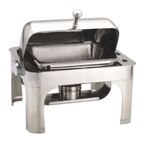 Thumbnail image #1 for Alegacy Foodservice Products Savoir AL520AE Electric 1/2-Size Stainless Steel Chafing Dish with Detachable Roll-Top Cover