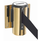 Thumbnail image #1 for AARCO Products Form-A-Line WM-10BBK Wall-Mounted Retractable Belt Barrier, Brass Casing, 10' Black Belt
