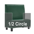 Thumbnail image #1 for ATSMFG ATS AT&S-AHC-K48-P GR5/COM Single Upholstered Half-Circle Booth, 48" x 90" x 48", Plain Back, Removable Sinuous Spring Seat