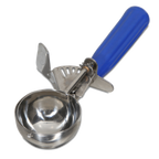 Thumbnail image #1 for JB Prince Hamilton Beach U685 16 Stainless Steel Disher, #16, 2-1/2 oz, Blue Plastic Thumb-Press Handle
