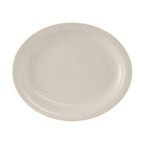 Thumbnail image #1 for Tuxton China Nevada TNR-014 Ceramic Oval Platter, 13-1/4" x 10-1/2", Narrow Rim, American White/Eggshell 1 Dozen