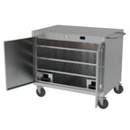 Thumbnail image #1 for Cadco CC-NEHC-II-H Heated Non-Electric Meal Delivery Cart, Mobile, Holds 4 Canned Heat Ethanol Gel Chafing Fuel Containers