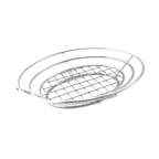 Thumbnail image #1 for G.E.T. Clipper Mill 4-83824 Oval Stainless Steel Serving Basket with Raised Grid Base, 11 x 8 x 2-1/4 in Case of 24
