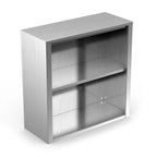 Thumbnail image #1 for Winholt Equipment STCT-6015-WMO Wall-Mounted Stainless Steel Open Cabinet, 60"W x 15"D x 33"H, Fixed Mid-Shelf