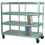 Thumbnail image #1 for SPG International Kelmax 4H1514 4-Tier Fixed Aluminum Tray Drying Rack, 1-Inch Guide Spacing, Swivel Casters