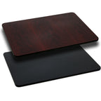 Thumbnail image #1 for Flash Furniture XU-MBT-3060-GG Rectangular Reversible Laminate Table Top, 60 x 30 in, Black/Mahogany, Black T-Mold Edge