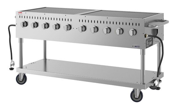 Product image #5 for 72-Inch Commercial Mobile Outdoor Propane Gas Grill with 10 Burners