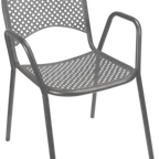 Thumbnail image #1 for ATSMFG ATS AT&S-90G MFG Indoor/Outdoor Metal Side Chair with Checker-Mesh Back and Seat, Gray Powder-Coat Finish