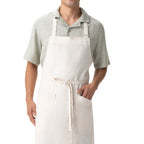Thumbnail image #1 for Chef Works ABN13-OAT-0 Oatmeal Bib Apron, 20.5"W x 34"D, Adjustable Neck Strap, 2 Front Hip Pockets, 55% Hemp/45% Tencel