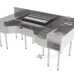 Thumbnail image #1 for Perlick Bartender's Cockpit™ PCE68-A-4 Stainless Steel Underbar Cocktail Station with Single Sink, 68"W, 4" Backsplash