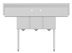 Thumbnail image #6 for KoolMore 60 Inch Commercial 3-Compartment Stainless Steel Sink with Dual Drainboards and Backsplash