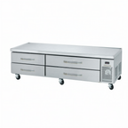 Thumbnail image #1 for Blue Air FSE LLC BACB86M-HC Refrigerated Chef Base Equipment Stand, 86-1/4"W, 4 Drawers, Side-Mounted Self-Contained Refrigeration, Stainless Steel