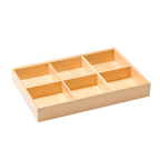Thumbnail image #1 for Korin Inc Kiwami IMP-27060 Square Wood Bento Box, 6 Compartments, 12"L x 8-1/4"W x 2"H