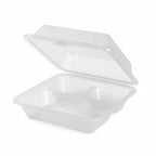 Thumbnail image #1 for G.E.T. Eco-Takeouts EC-09-1-CL . . 3-Compartment Clear Polypropylene Take-Out Food Container, 9 x 9 x 4 in 1 Dozen