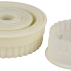 Thumbnail image #1 for JB Prince Matfer T235 9 Fluted Round Plastic Cookie Cutter Set, 9-Piece, 3/4"–4" Diameter