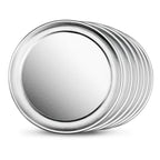 Thumbnail image #1 for New Star Foodservice Inc. 50721 Round Aluminum Pizza Pan, 8-Inch Diameter, Solid, Wide Rim Case of 12