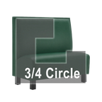 Thumbnail image #1 for ATSMFG ATS AT&S-ATQ-K42-P GR6 Kevin Three Quarter Circle Booth, single, 48" x 90" x 90" x 48"long x 42" high, Plain back, removable sinuous spring
