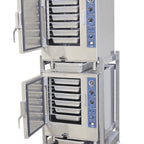 Thumbnail image #1 for Sterling Manufacturing SPG-6 MF LP DCA DBL Double-Stack Boilerless Convection Steamer, LP Gas, 1-Compartment, 12 x 20 in Pans, Casters
