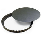 Thumbnail image #1 for Louis Tellier US Gobel 226650 Round Fluted Tart Mold, Coated Steel, Loose Bottom, 12-1/2" Dia. x 1-3/8"H