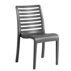 Thumbnail image #1 for Grosfillex Astoria UT947002 Outdoor Stacking Side Chair, Charcoal Polypropylene Case of 4