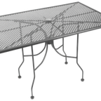 Thumbnail image #1 for ATSMFG ATS AT&S-ALM3048-GRY MFG Outdoor Rectangular Aluminum Patio Table, 30 x 48 in, Open Mesh Top, Umbrella Hole, Dark Gray