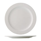 Thumbnail image #1 for CAC China Alps ALP-22 Porcelain Plate, 8-1/4" Round, Medium Rim, Bone White Case of 3 Dozen