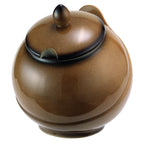 Thumbnail image #1 for G.E.T. Frilich Pure Nature 2757154 China Bowl with Lid, 1.6 qt., Round, Caramel