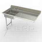 Thumbnail image #1 for AERO Manufacturing Aerospec 2USD-L-48 Undercounter Soiled Dish Table, 48"W, Left-to-Right Operation, 10"H Backsplash, Stainless Steel