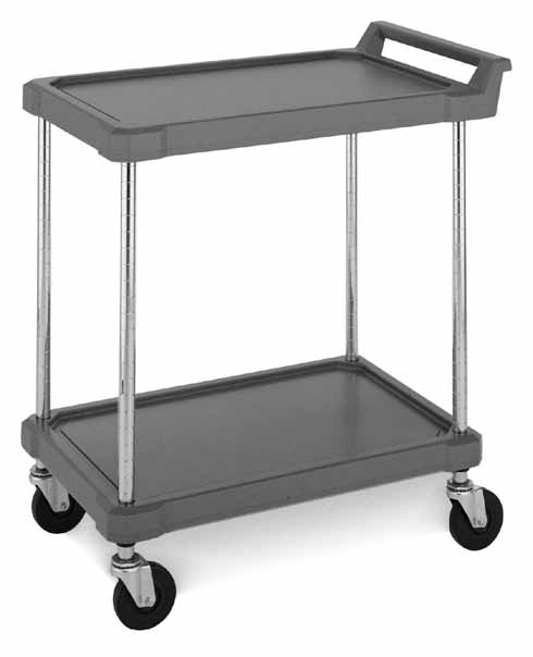 Product image #5 for Olympic J16UC2 2-Shelf Utility Bus Cart, Charcoal Gray