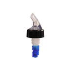 Thumbnail image #1 for Thunder Group PLPR088C Liquor Pourer, 7/8 oz, Plastic, Black Collar, Clear Spout, Blue Tail Case of 25