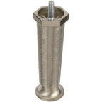 Thumbnail image #1 for AllPoints Foodservice Parts & Supplies 261951 Flanged Leg, 4"L x 1-1/4"W, 1/4-20 x 1/2 Thread, Adjustable to 6", Nickel-Plated