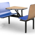 Thumbnail image #1 for JustChair Manufacturing Contour CONT-TR-59 59" Transition Table Unit with Laminated Seats, Welded Steel Frame, Black