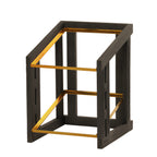 Thumbnail image #1 for Cal-Mil Brooklyn 23781-2-13 2-Tier Rectangular Buffet Merchandiser, Textured Wood Base, Antique Brass Details
