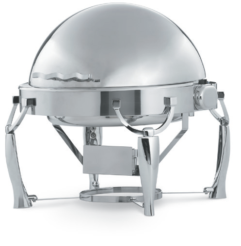Product image #2 for Somerville™ 6-Quart Round Retractable Chafer with Stand, Food Pan, Water Pan & Windguard