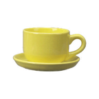 Thumbnail image #1 for International Tableware Cancun 822-242 14 oz Yellow Ceramic Latte Cup with Handle Case of 2 Dozen