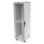 Thumbnail image #1 for Lockwood Manufacturing CA72-RR18-CD-L Enclosed Mobile Pan Rack, Non-Insulated Aluminum, Clear Door, 18-Pair Removable Slides