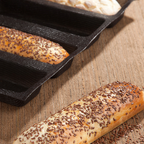 Thumbnail image #1 for Matfer Bourgeat Silform 337102 Silicone Baguette Baking Mold, 8-Compartment, 23-3/4"L x 15-3/4"W