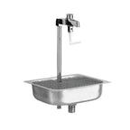 Thumbnail image #1 for Fisher 1400 10-Inch Pedestal Glass Filler with Sink Assembly, Single Service, Stainless Steel Drain Trough and Wire Grate