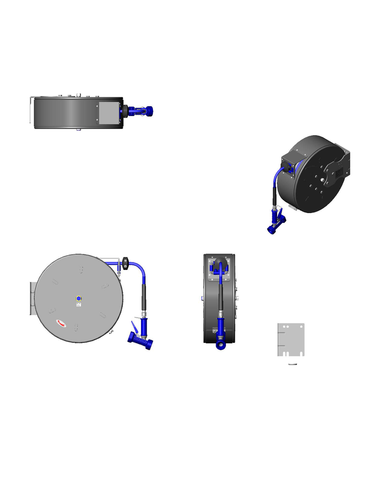 Product image #2 for T&S Brass Enclosed Epoxy-Coated Retractable Hose Reel System with 3/8" x 50' Hose and Rear Trigger Spray Gun
