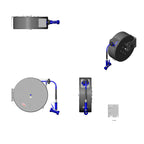 Thumbnail image #2 for T&S Brass B-7242-C02 Enclosed Retractable Hose Reel System with 3/8" x 50' Hose and Rear-Trigger Spray Gun, Epoxy-Coated Steel