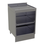 Thumbnail image #1 for Glastender, Inc. Elevation E-DBGR-24 Underbar Glass Rack Storage Unit, 24"W x 24"D, Drainboard Top, Stainless Steel, 2-Rack Capacity