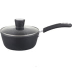 Thumbnail image #1 for Kadra Kitchenware Millvado MR-02-BK Non-Stick Sauce Pot with Glass Lid, 2.5 qt., Soft-Grip Handle, Black