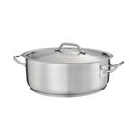 Thumbnail image #1 for Stanton Trading SSBR7 7 qt Stainless Steel Brazier with Handled Cover, Induction Ready, 3-Ply Aluminum-Core Bottom Case of 2