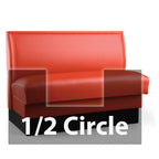 Thumbnail image #1 for JustChair Manufacturing JBSB-UPL-HC-36-GR1/COM Half-Circle Banquette Booth with Two Corners, 36"H, Upholstered Seat and Back