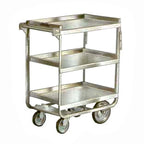 Thumbnail image #1 for Lakeside Manufacturing 511 Stainless Steel Utility Cart, 3 Solid Shelves, U-Handle, 700 lb Capacity