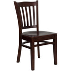 Thumbnail image #1 for Flash Furniture Hercules XU-DGW0008VRT-MAH-GG Restaurant Chair, Vertical Wood Slat Back, Mahogany Finish Beechwood Seat