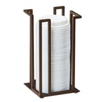Thumbnail image #1 for Cal-Mil Sierra 3900-84 Cup/Lid Holder, Single Section, Metal, Bronze, 4-3/4"W x 4-3/4"D x 8-1/4"H