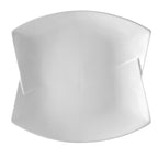 Thumbnail image #1 for CAC China Butterfly BTF-8 Rectangular Porcelain Plate, 9-1/8" x 8-1/2" x 1-1/4", Curved Edge Case of 2 Dozen