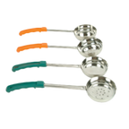 Thumbnail image #2 for Thunder Group SLLD008 8 oz Solid Portion Control Serving Spoon, Stainless Steel with Orange Plastic Handle Case of 120