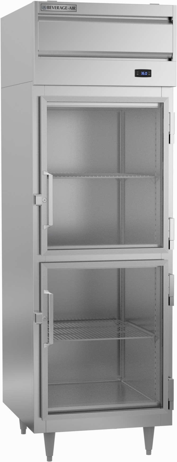 Product image #5 for Beverage-Air P Series One-Section Top-Mount Self-Contained Reach-In Refrigerator with 2 Half-Glass Doors, 21.01 Cu. Ft.